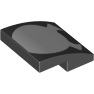 Brick Curved 2 × 2 × 2/3 with Round White Spider Head with Pincers Print Black