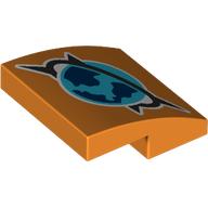 Brick Curved 2 × 2 × 2/3 with Arctic Explorer Symbol print Orange