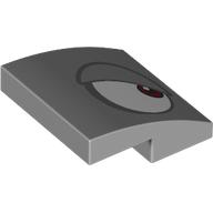 Brick Curved 2 × 2 × 2/3 with Right Eye Print Light Bluish Gray