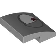 Brick Curved 2 × 2 × 2/3 with Left Eye Print Light Bluish Gray