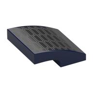 Brick Curved 2 × 2 × 2/3 with Black/Silver Grill print in Dark Blue