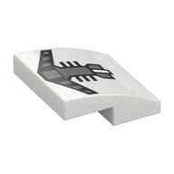 Brick Curved 2 × 2 × 2/3 with Dark Bluish Grey Clone Trooper Mask print White