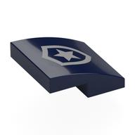 Brick Curved 2 × 2 × 2/3 with Silver Police Badge print