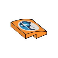 Brick Curved 2 × 2 × 2/3 with Dark Blue, Dark Azure & White Arctic Logo Print Orange
