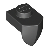 Plate Special 1 × 1 with Vertical Tooth Schwarz