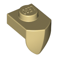 Plate Special 1 × 1 with Vertical Tooth Beige