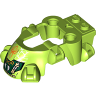 Fairing, Fly Wheel, Spider Shape with Spider, Fangs, Bones and Spider Webs Print Limette