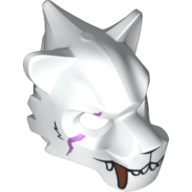 Mask Tiger with White and Copper Fangs, Scar and Purple Sinew Patches Print Weiß