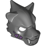 Mask Tiger with White Fangs, Fur and Purple Sinew Patches Print Dunkelblaugrau
