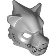 Mask Tiger with White Fangs and Black Fur Print Hellblaugrau