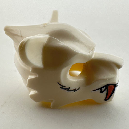 Mask Tiger with White and Copper Fangs, Light Bluish Gray Lines Print Weiß