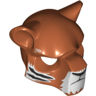 Mask Feline with Black Nose, Eyebrows and Tiger Stripes Print Dunkelorange