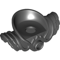 Minifig Neckwear Armor Shoulder Pads Elaborate with Raised Neck, Front Stud and 2 Back Studs Schwarz