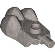 Animal Body Part, Hand / Paw with Stud on Top, Bar on Side and 3 Bar Holders on Bottom Flat Silver