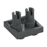 Platte speziell 2 × 2 mit 2 Pins Dunkelblaugrau