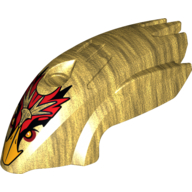 Fairing, Fly Wheel, Bird Shape with Gold Beak Fluminox Print Pearl Gold