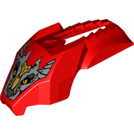 Fairing, Fly Wheel, Wolf Streamlined Shape with Silver Worriz Print Red