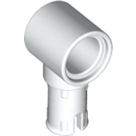 Technic Pin Connector Hub with 1 Pin with Friction Ridges Lengthwise White