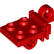 Plate Special 2 × 2 with Pin Hole on Side and Axle Hole on Bottom Red