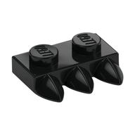 Plate Special 1 × 2 with Three Teeth [Tri-Tooth] Schwarz