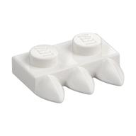 Plate Special 1 × 2 with Three Teeth [Tri-Tooth] White