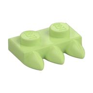 Plate Special 1 × 2 with Three Teeth [Tri-Tooth] Yellowish Green