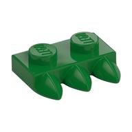 Plate Special 1 × 2 with Three Teeth [Tri-Tooth] Grün