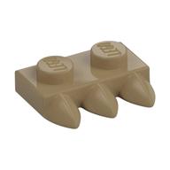 Plate Special 1 × 2 with Three Teeth [Tri-Tooth] Dunkelbeige