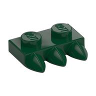 Plate Special 1 × 2 with Three Teeth [Tri-Tooth] Dark Green