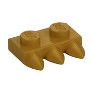Plate Special 1 × 2 with Three Teeth [Tri-Tooth] Perlgold