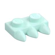 Plate Special 1 × 2 with Three Teeth [Tri-Tooth] Light Aqua