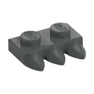 Plate Special 1 × 2 with Three Teeth [Tri-Tooth] Dark Bluish Gray