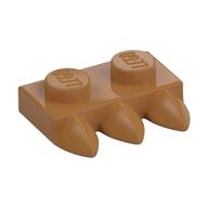 Plate Special 1 × 2 with Three Teeth [Tri-Tooth] Medium Nougat
