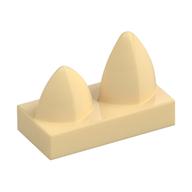 Tile Special 1 × 2 with Two Vertical Teeth / Tooth Beige