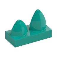 Tile Special 1 × 2 with Two Vertical Teeth / Tooth Dunkeltürkis