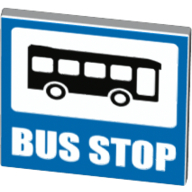 Road Sign Clip-on 2 × 2 Square With Blue Field, 'Bus Stop' Weiß