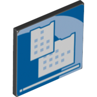 Road Sign Clip-on 2 × 2 Square with Computer Monitor Print [Thick Open O Clip] Schwarz