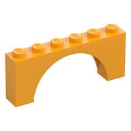 Brick Arch 1 × 6 × 2 - Thin Top without Reinforced Underside [New Version] Leuchtendes Hellorange