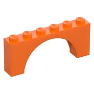 Brick Arch 1 × 6 × 2 - Thin Top without Reinforced Underside [New Version] Orange