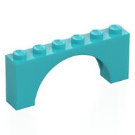 Brick Arch 1 × 6 × 2 - Thin Top without Reinforced Underside [New Version] Medium Azure
