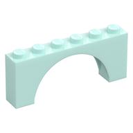 Brick Arch 1 × 6 × 2 - Thin Top without Reinforced Underside [New Version] Light Aqua