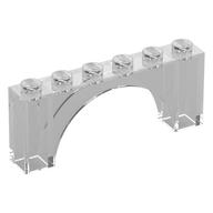 Brick Arch 1 × 6 × 2 - Thin Top without Reinforced Underside [New Version] Transparent