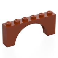 Brick Arch 1 × 6 × 2 - Thin Top without Reinforced Underside [New Version] Dunkelorange