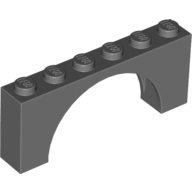 Brick Arch 1 × 6 × 2 - Thin Top without Reinforced Underside [New Version] Dunkelblaugrau