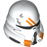 Helmet Airborne Clone Trooper with Orange Details Print White