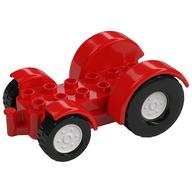 Duplo Car Base 2 × 6 Tractor with Mudguards, White Wheels Rot