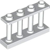 Fence Spindled 1 × 4 × 2 [4 Top Studs] Weiß