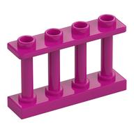 Fence Spindled 1 × 4 × 2 [4 Top Studs] Magenta