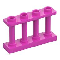 Fence Spindled 1 × 4 × 2 [4 Top Studs] Dark Pink