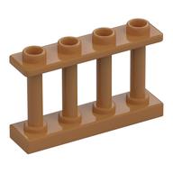 Fence Spindled 1 × 4 × 2 [4 Top Studs] Mittelnougat